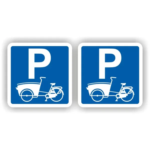 Bakfiets hier plaatsen verkeersbord sticker set (1335.la68)