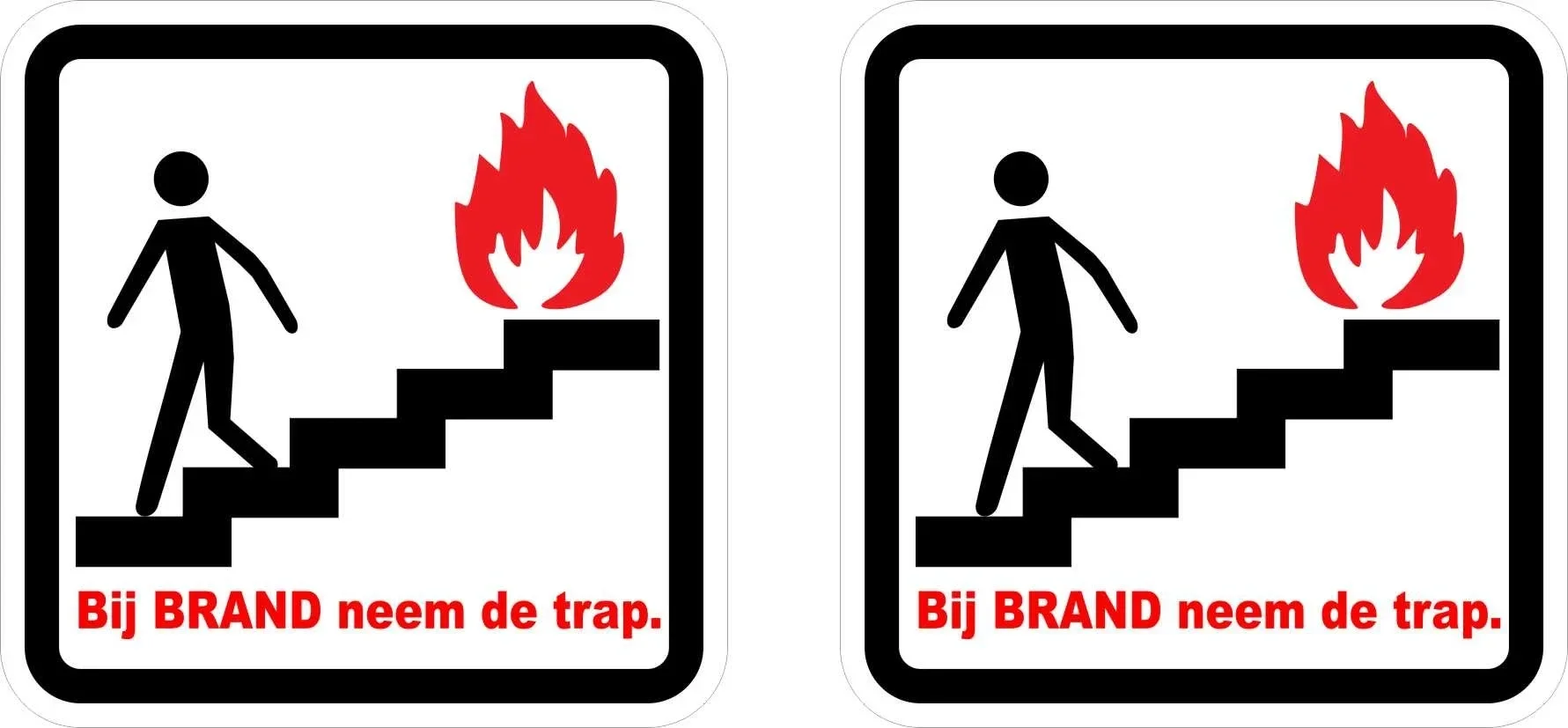 Bij brand neem de trap stickers 2 st. (765.la30)