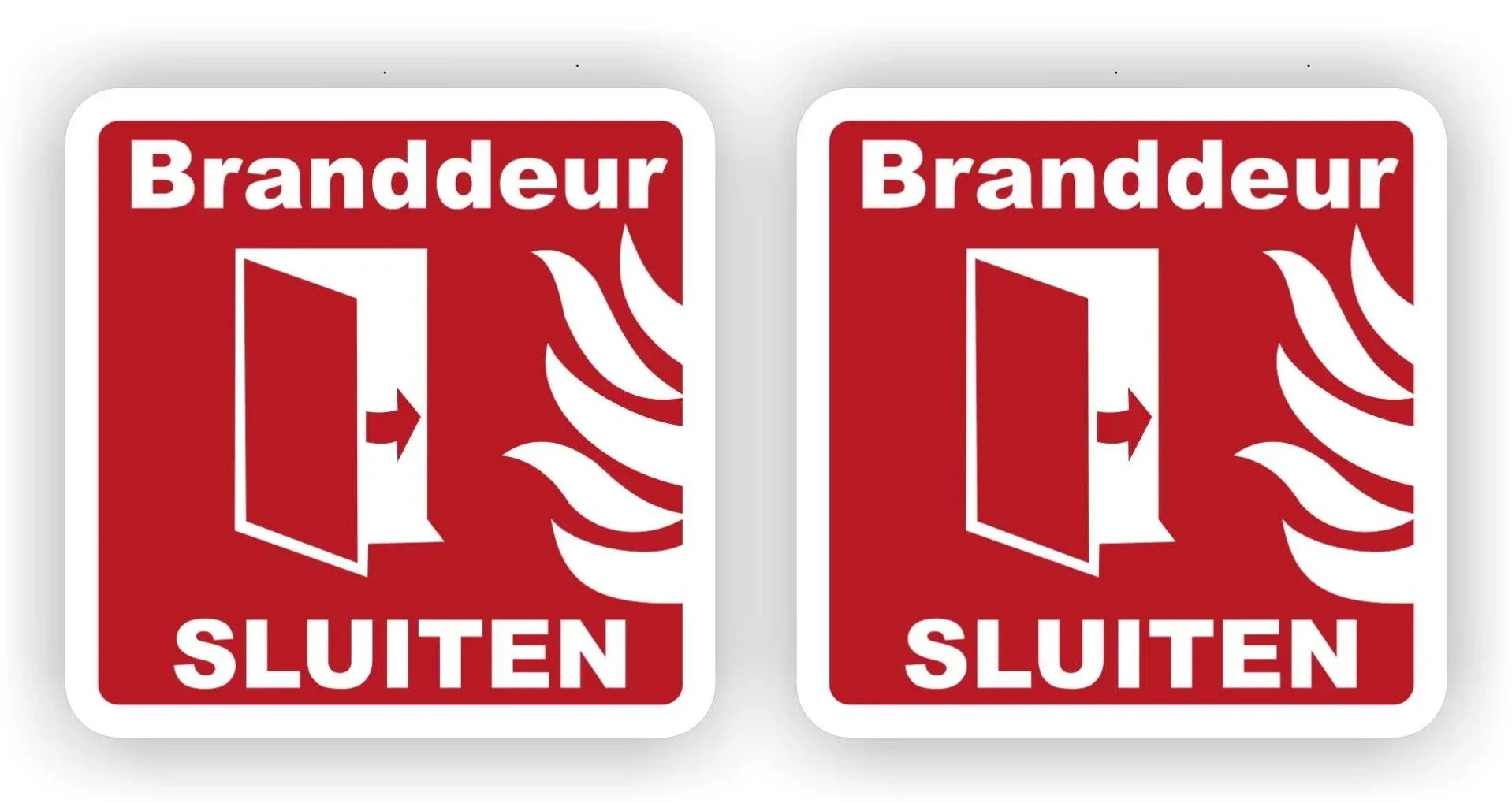 Branddeur sluiten sticker set van 2 stuks. (389.la19)