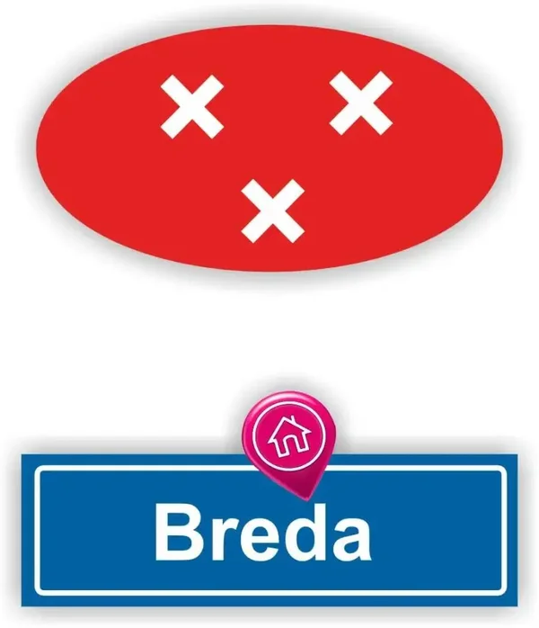 Breda stadsvlag auto stickers. (805.la31)