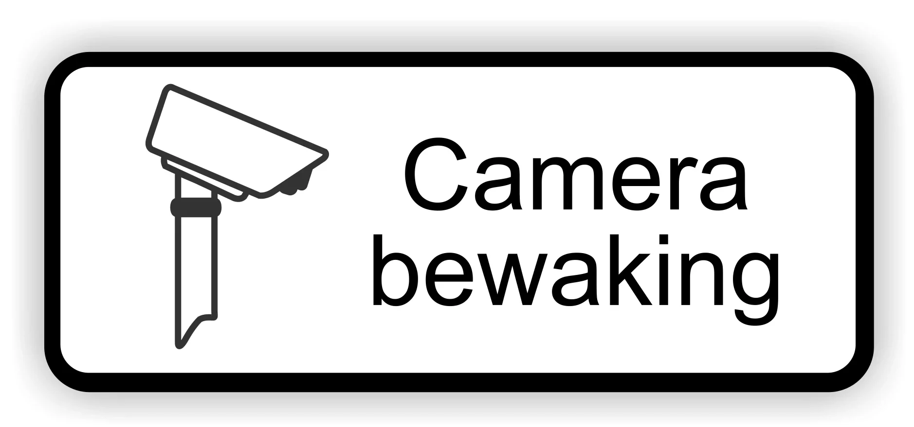 Camera bewaking sticker zwart, wit. (165.la6)