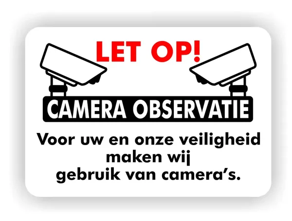 Camera observatie waarschuwing sticker. (285.la11)