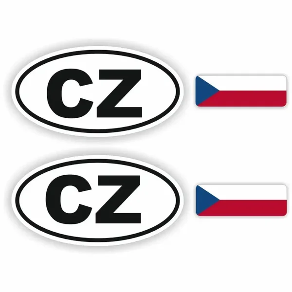 CZ, Tsjechië auto sticker set. (1341.la69)