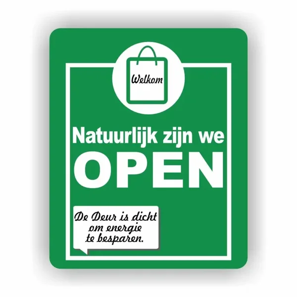 Deur dicht de winkel is open sticker  (1428.la75)