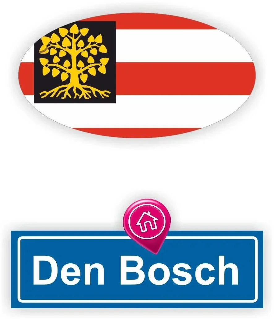 Den Bosch stads vlaggen auto stickers. (801.la31)