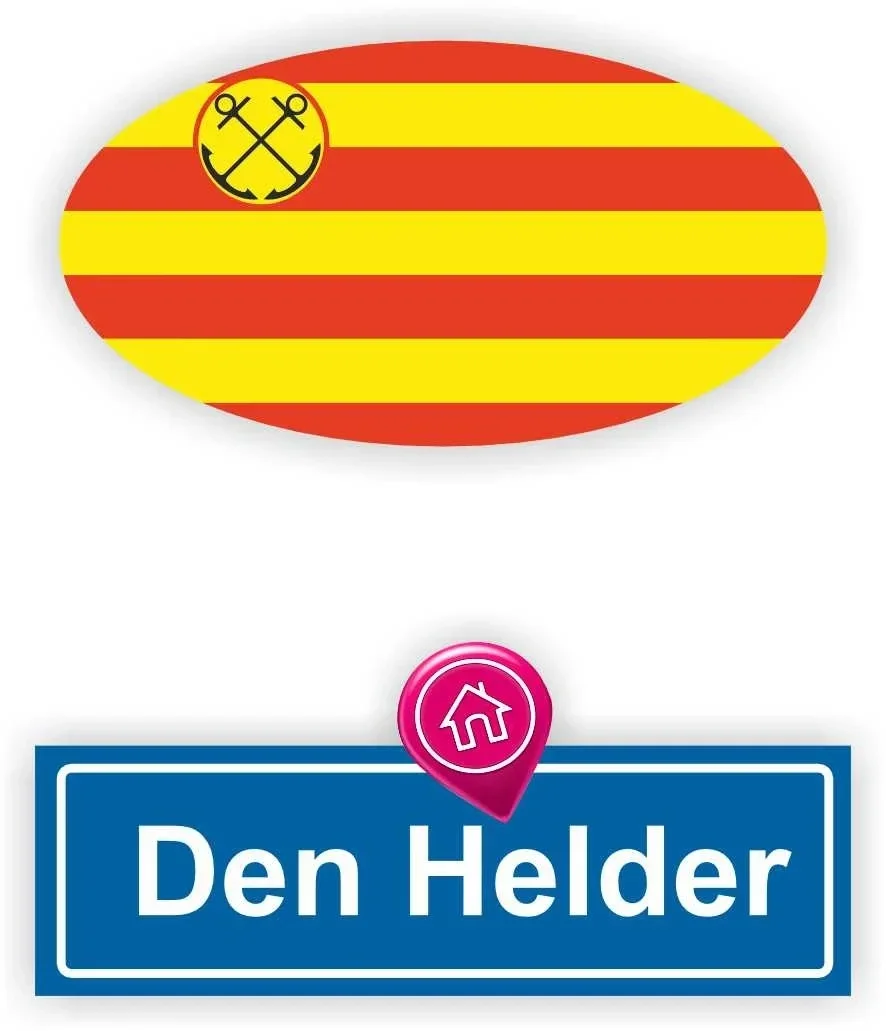 Den Helder stads vlaggen auto stickers. (865.la34)