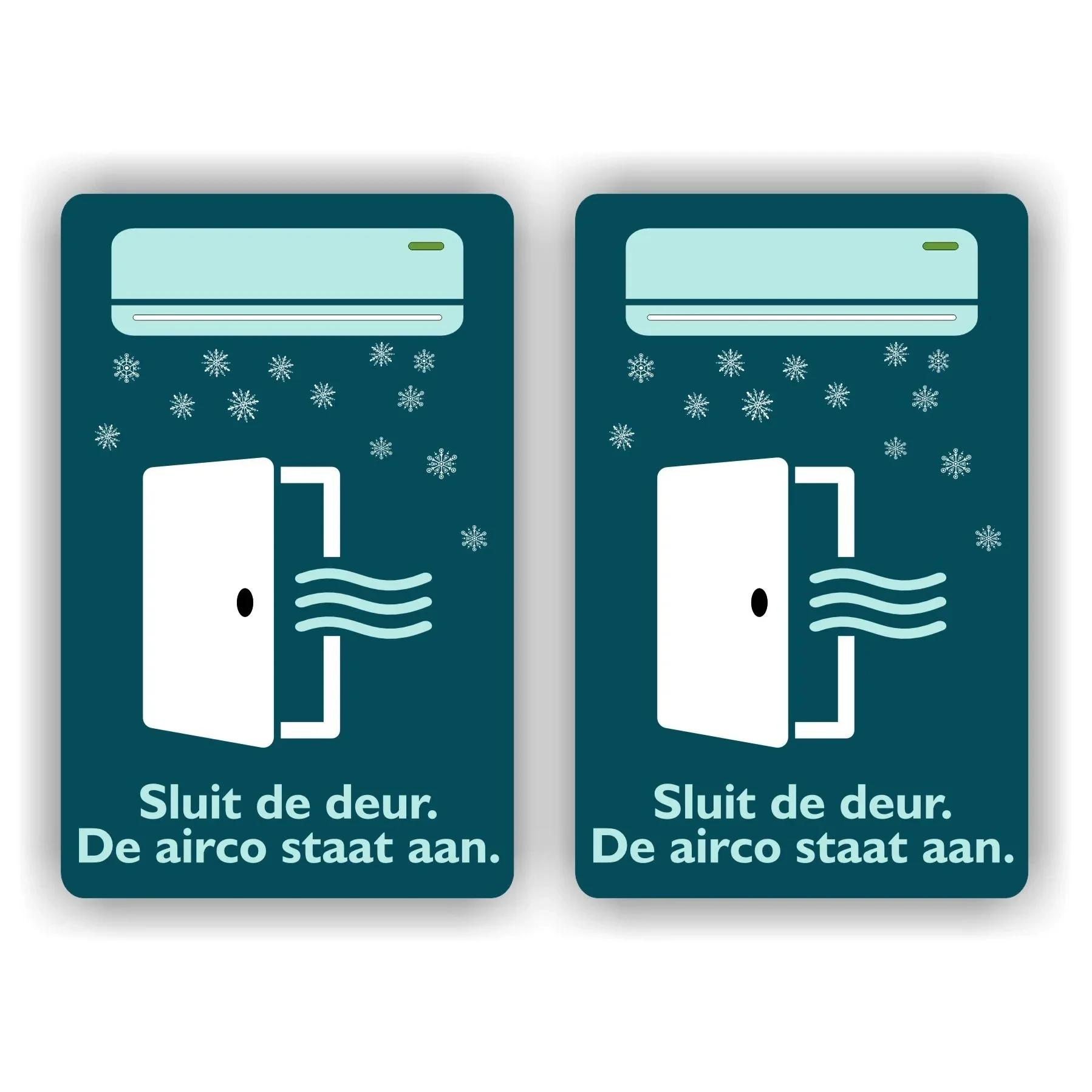 Deur sluiten de airco staat aan stickers 2 st.  (1339.la69)
