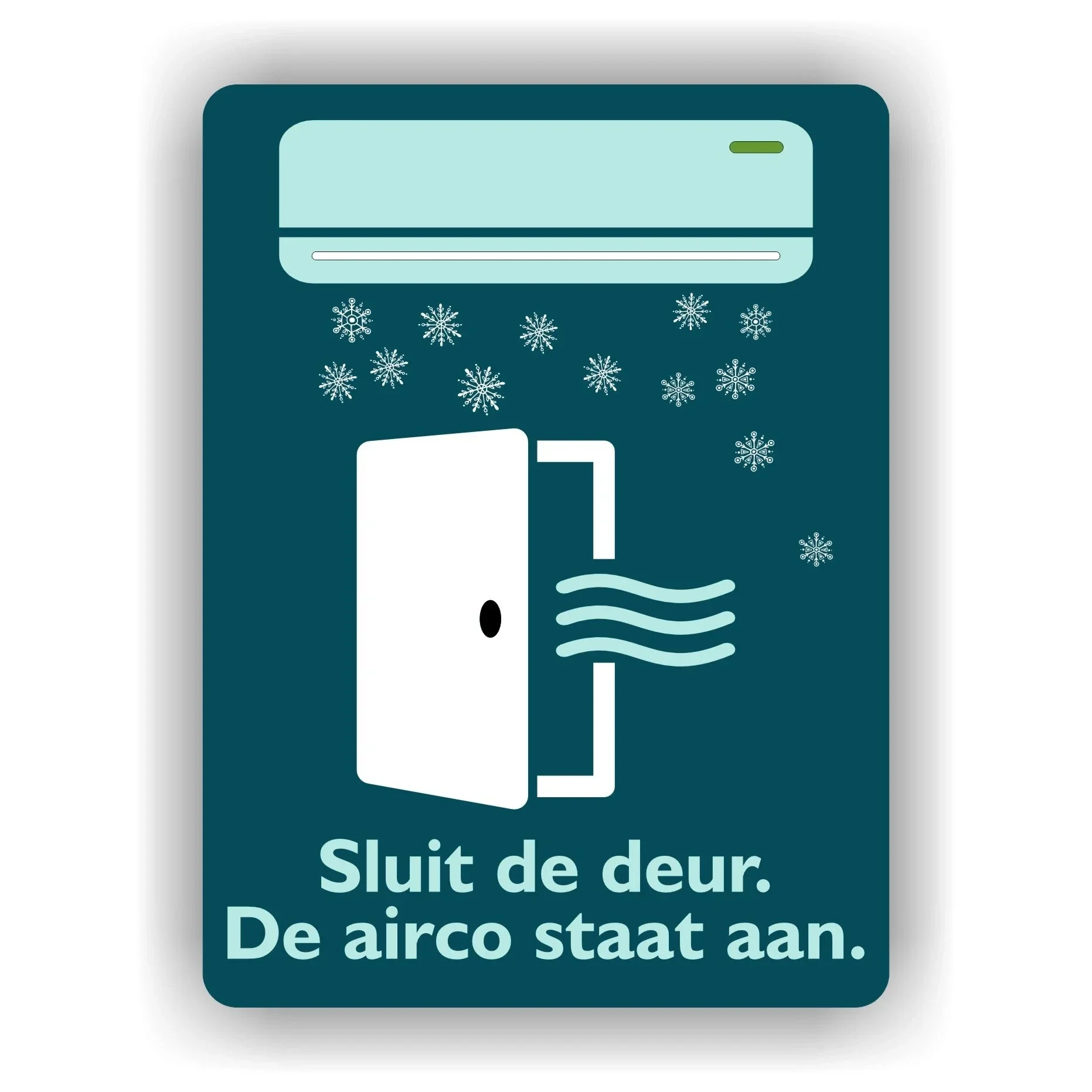 Deur sluiten de airco staat aan sticker  (1338.la69)