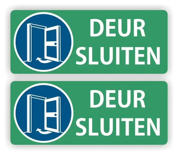 Deur sluiten stickers set van 2 stuks  (1019.la49)