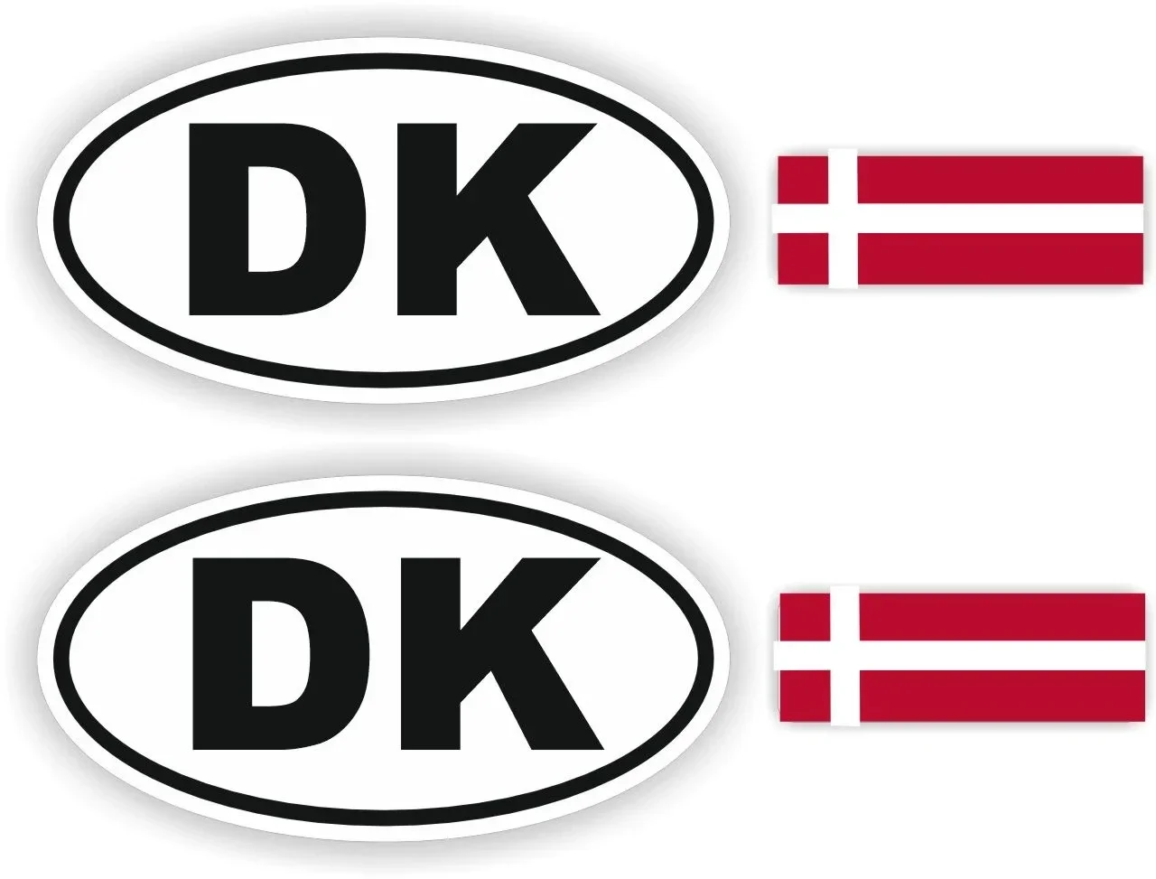 DK, Denemarken auto sticker set. (1342.la69)