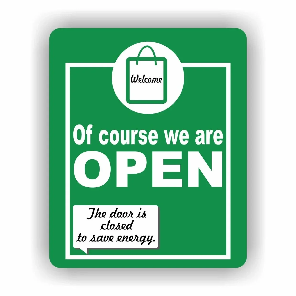 Door closed the store is open decal  (1429.la75)