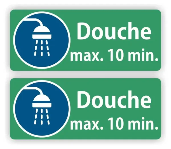 Douche max 10 min sticker set 2 stuks  (1017.la49)
