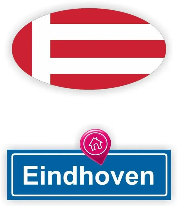 Eindhoven stadsvlag auto stickers. (809.la31)