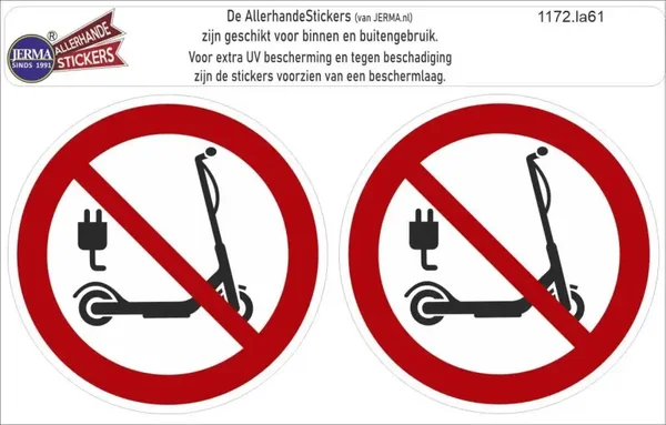 Stepjes plaatsen verboden sticker set 2 stuks (1172.la61)