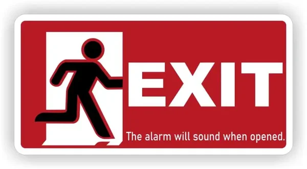 EXIT fire door nooduitgang sticker. (485.la23)