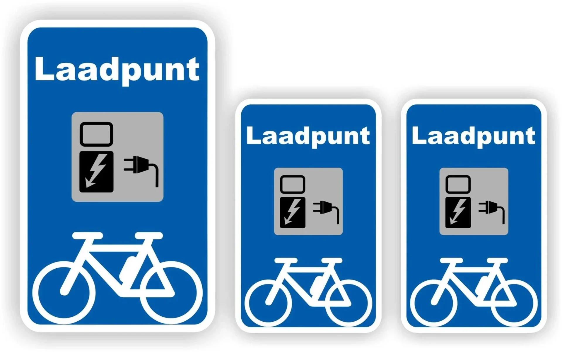 Fietsen oplaadpunt set van 3 stickers (261.la14)
