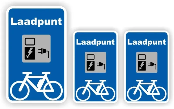 Fietsen oplaadpunt set van 3 stickers (261.la14)