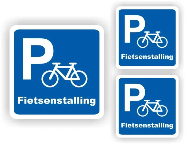 Fietsenstalling parkeer set 3 stickers (259.la13)