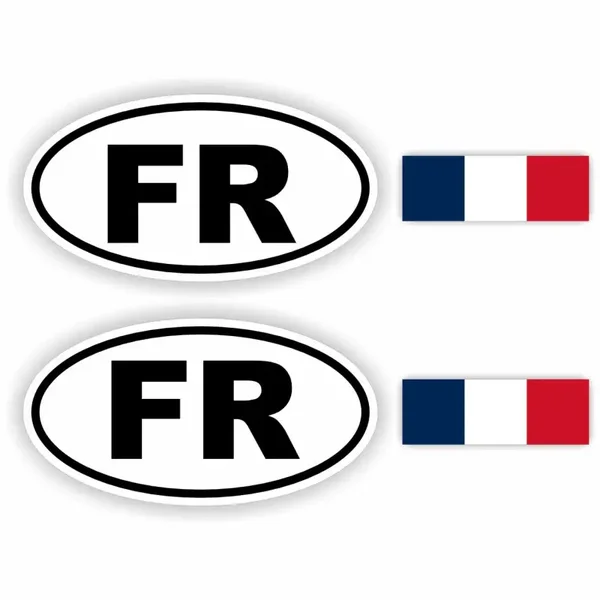 FR, Frankrijk auto sticker set.  (1347.la69)