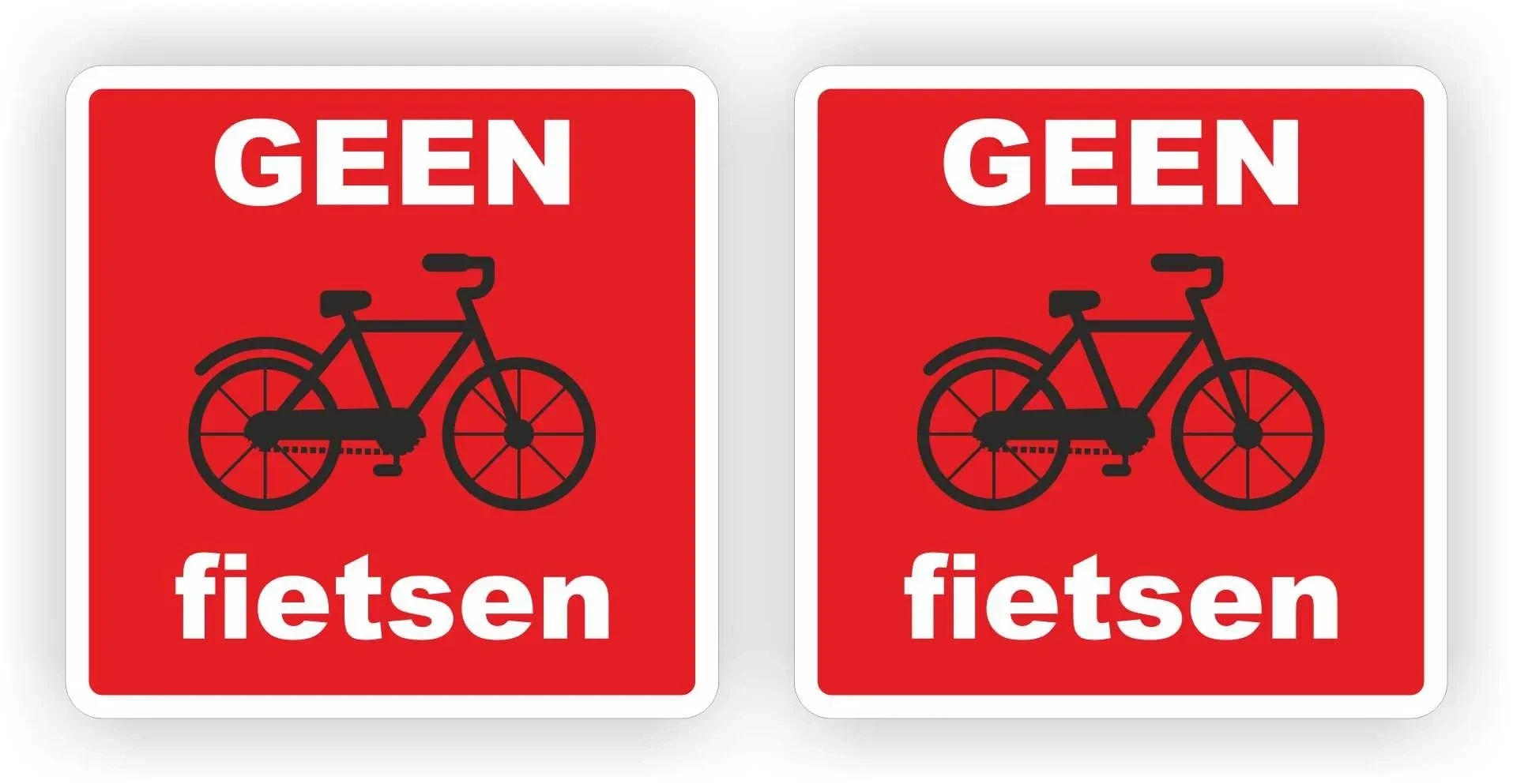 Geen fietsen plaatsen sticker set van 2 stuks (709.la28)