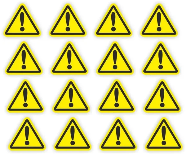 Driehoek sticker set 16 st.: Gevaar uitroepteken (221.la12)