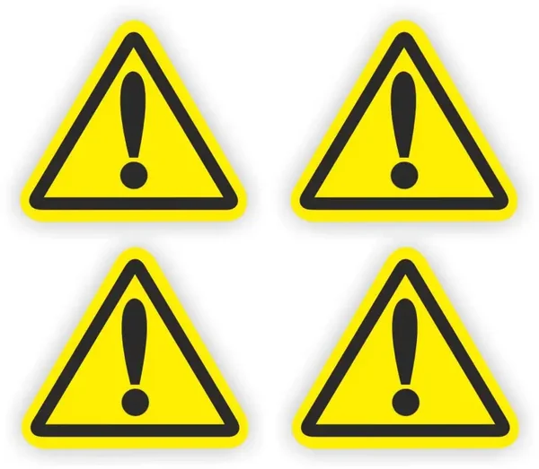 Driehoek sticker set 4 st.: Gevaar uitroepteken (219.la12)