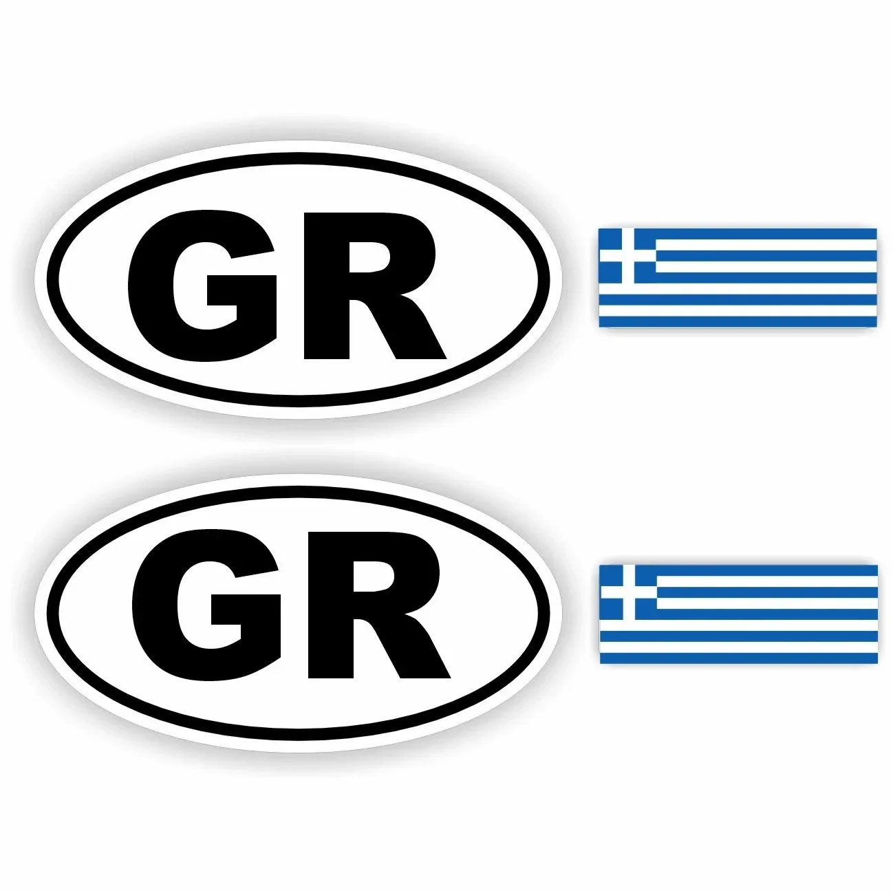 GR, Griekenland  auto sticker set.  (1349.la69)