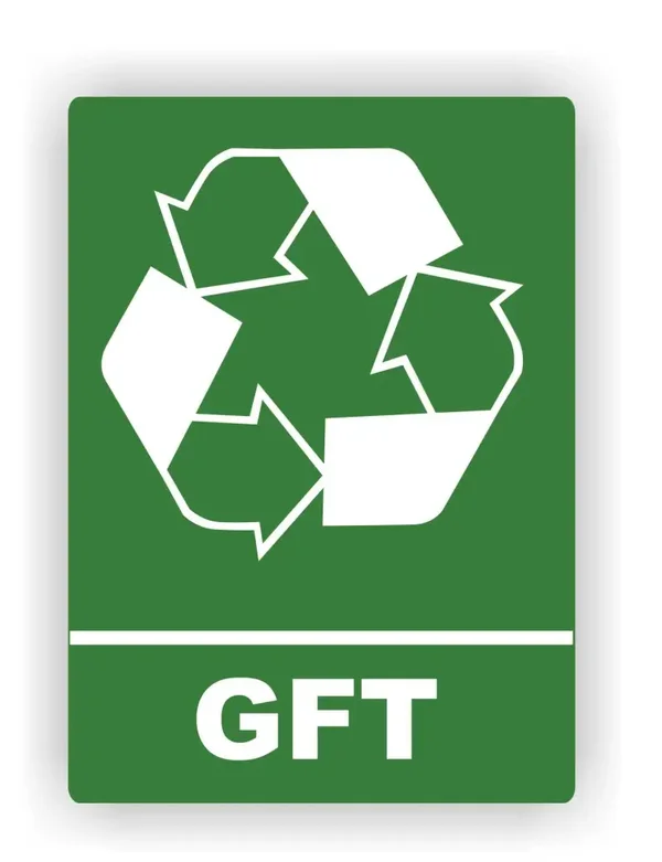 GFT met recycling logo sticker (125.la4)