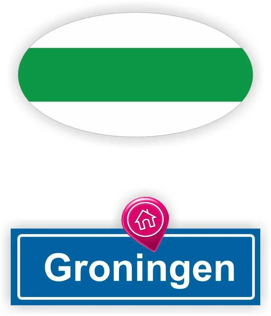 Groningen stadsvlag auto stickers. (873.la34)
