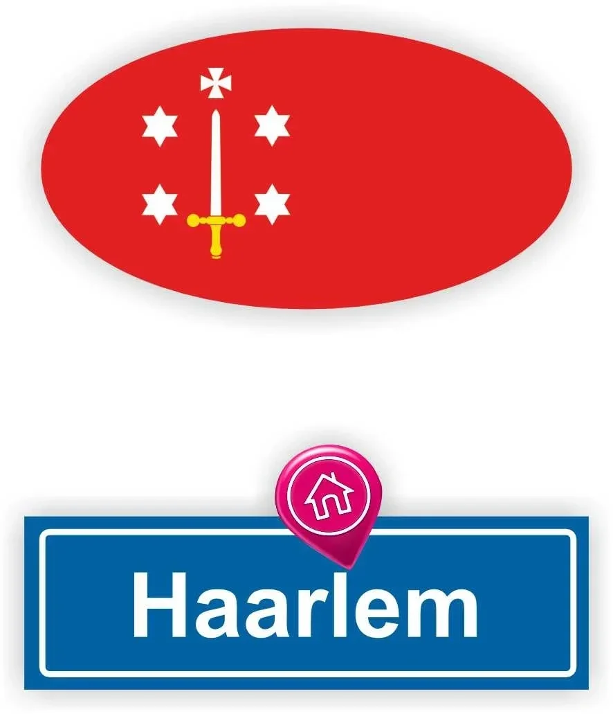 Haarlem stads vlaggen auto stickers. (857.la33)