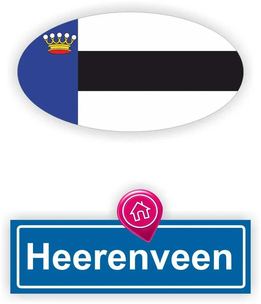 Heerenveen stadsvlag auto stickers. (867.la34)