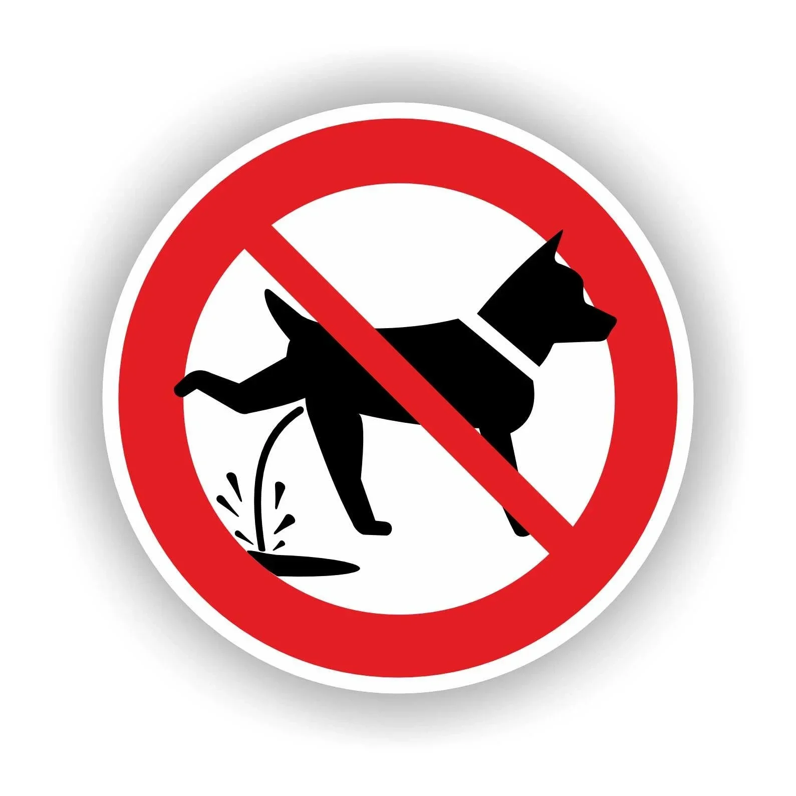 Hier geen honden plas sticker Ø20cm (1449.la76)
