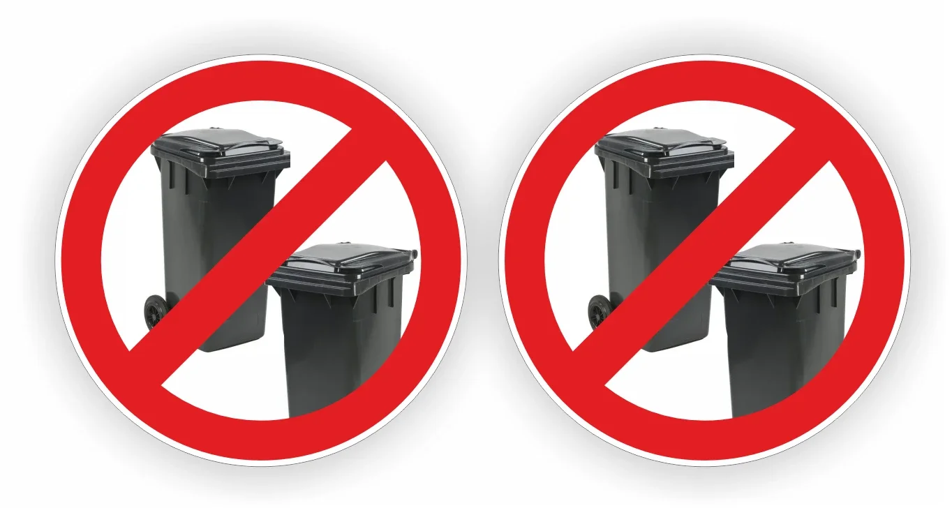 Geen kliko container plaatsen stickers 2 stuks. (1168.la61)