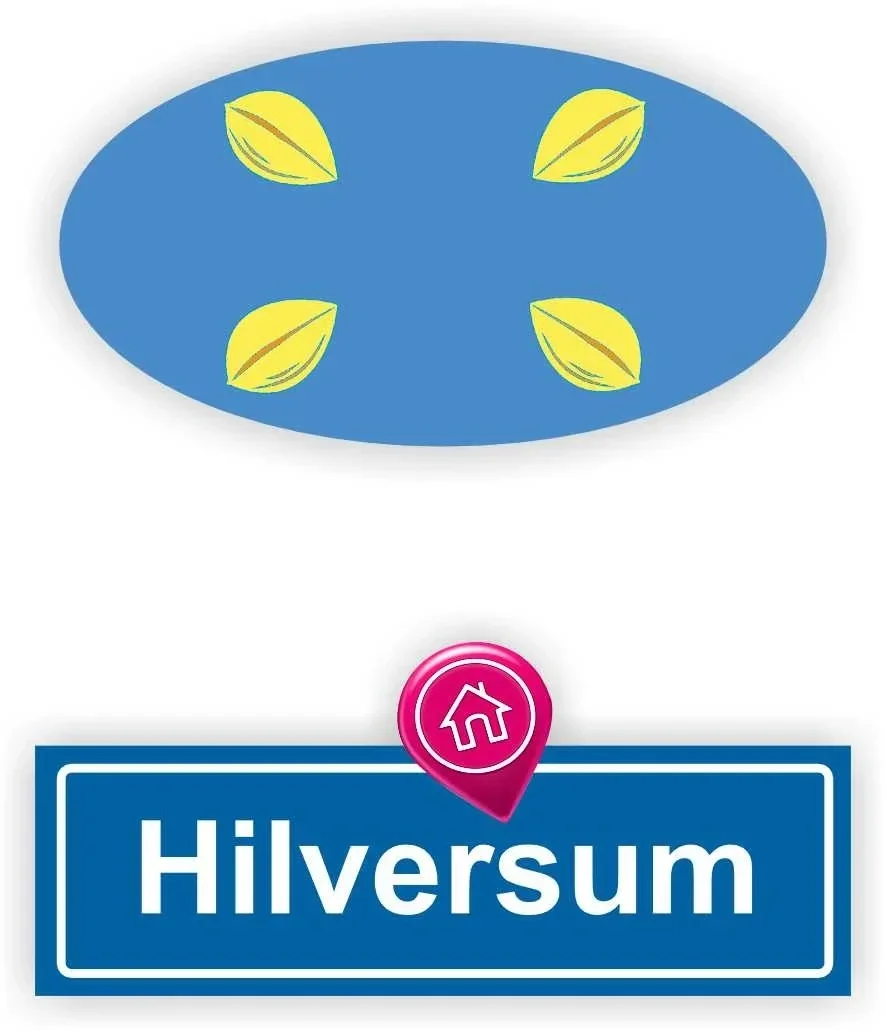 Hilversum stads vlaggen auto stickers. (843.la32)