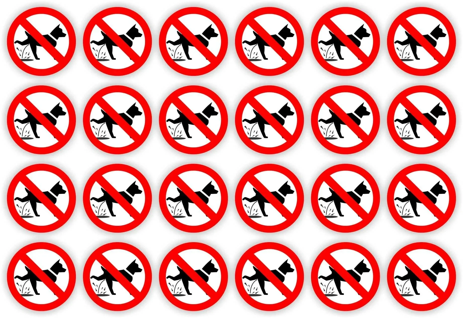 Honden verboden te laten plassen stickers 24 st. (984.la35)