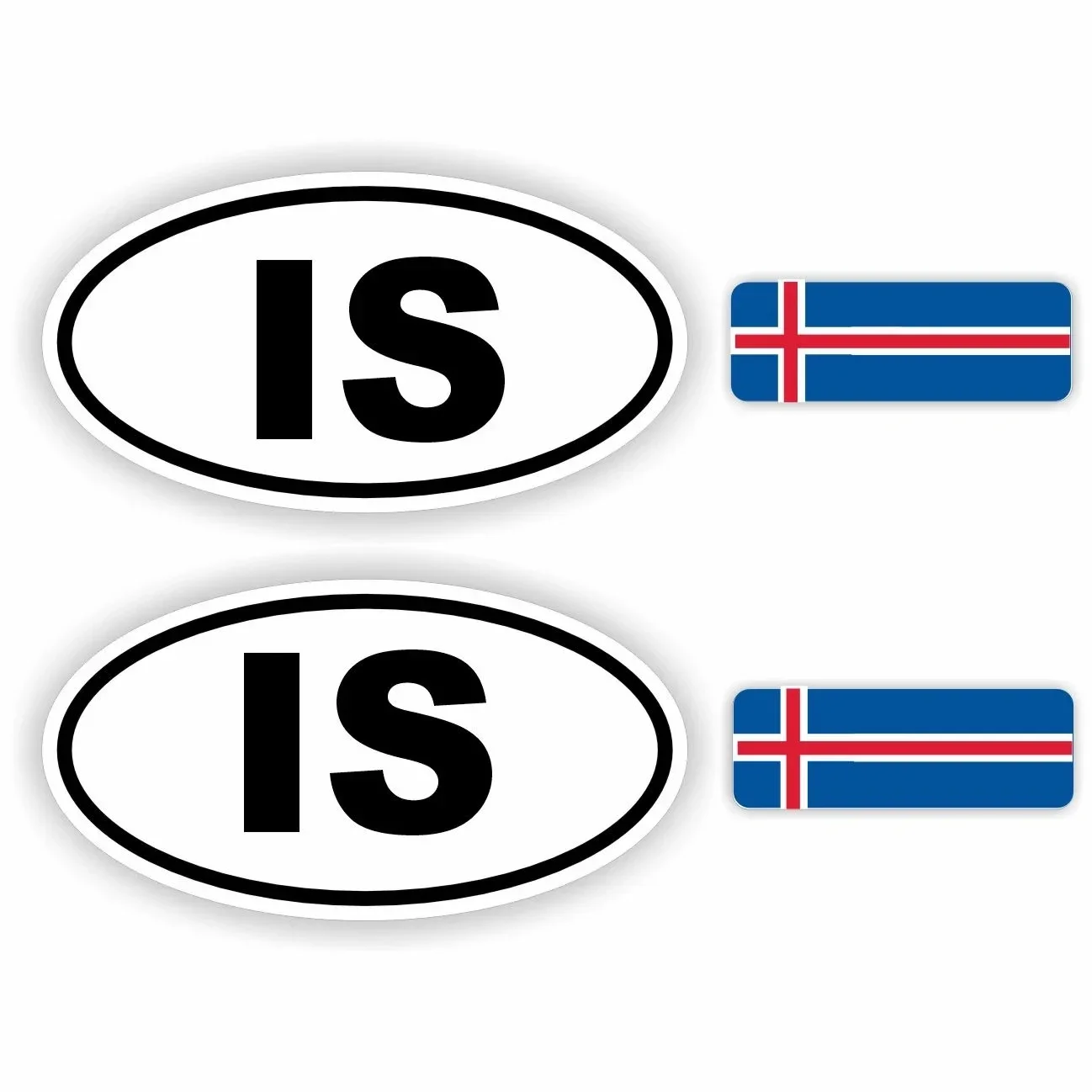 IS, IJsland auto sticker set.  (13512.la69)