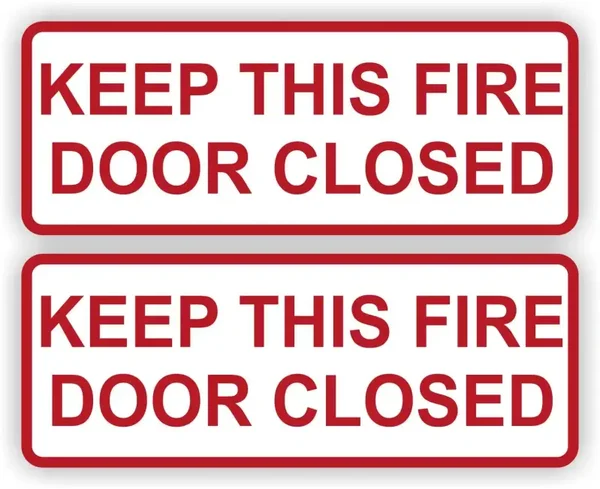 Keep fire door closed, set van 2 stickers. (481.la23)