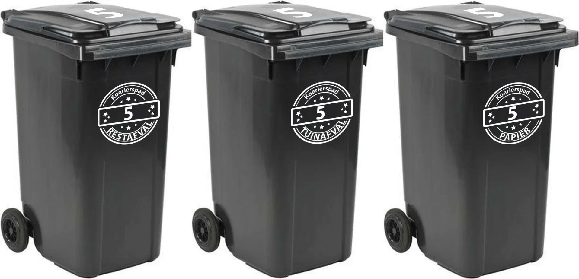 Kliko stickers set van 3 stuks (Papier-, Rest-, Tuinafval) (045.3stuks)