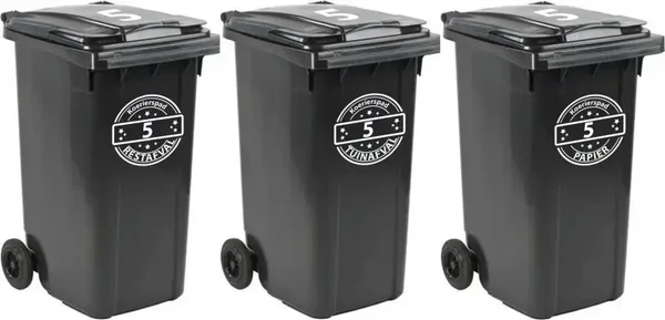 Kliko stickers set van 3 stuks (Papier-, Rest-, Tuinafval) (045.3stuks)