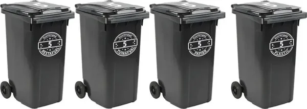 Kliko stickers set van 4 stuks (Papier-, Rest-, Tuinafval) (045.4stuks)