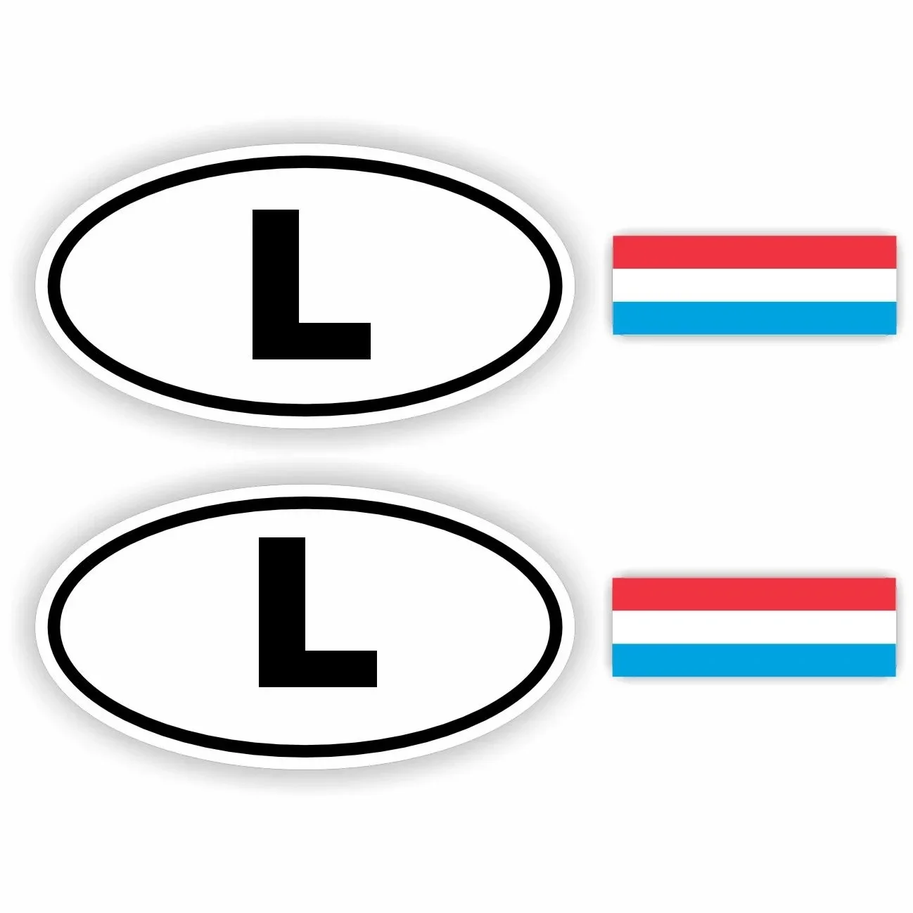 L, Luxemburg auto sticker set.  (1353.la69)