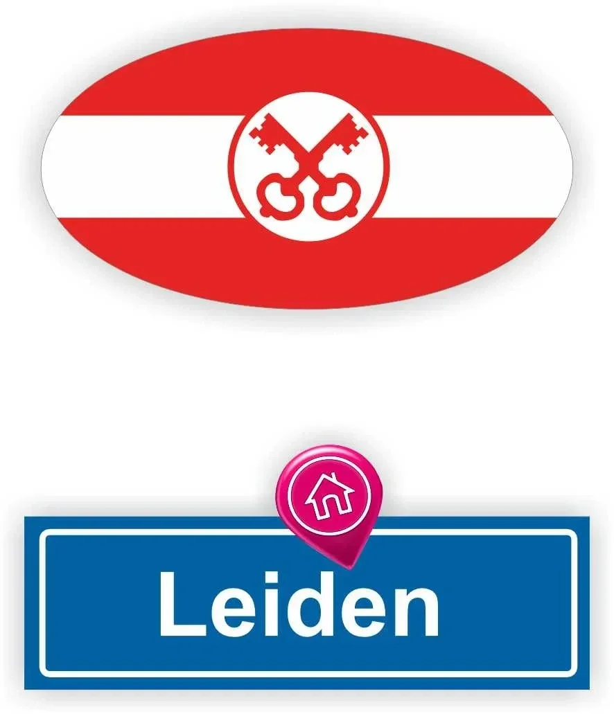 Leiden stadsvlag auto stickers. (855.la31)