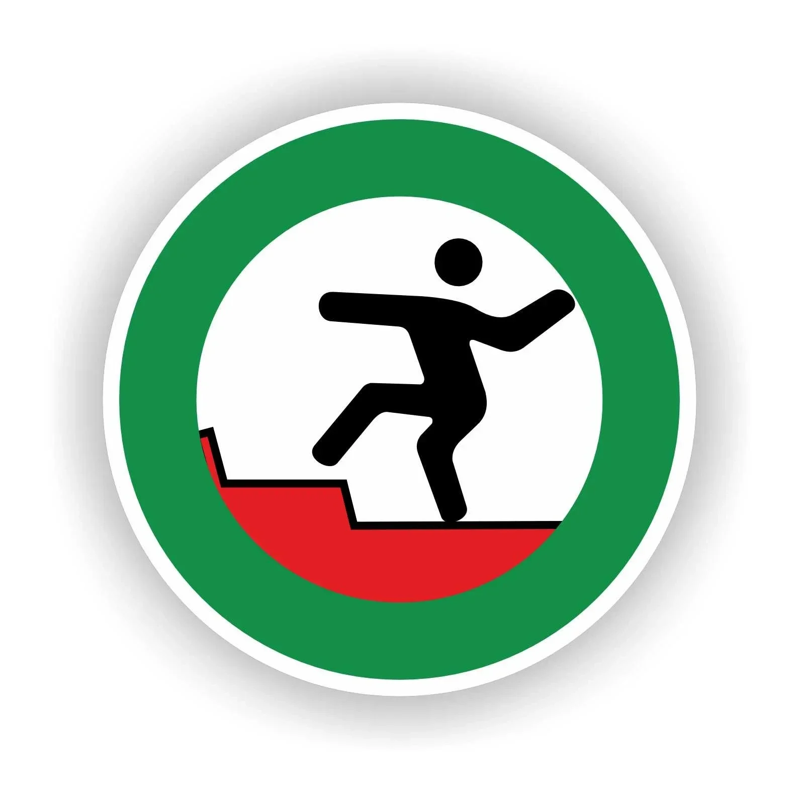 Pas op het Opstapje sticker Ø20cm (1443.la76)