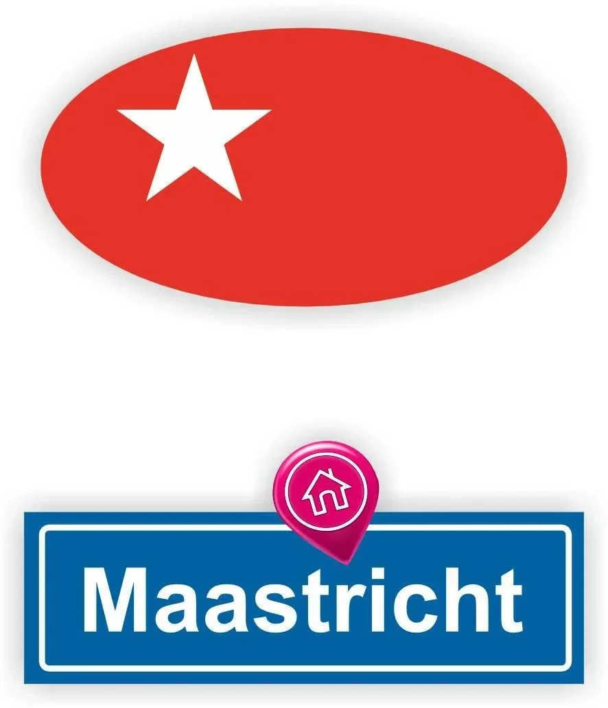 Maastricht stadsvlag auto stickers. (821.la31)