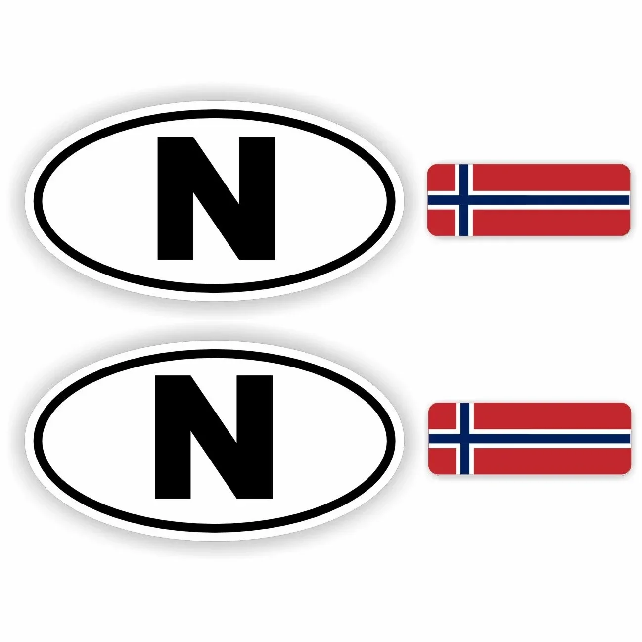 N, Noorwegen auto sticker set.  (1355.la69)
