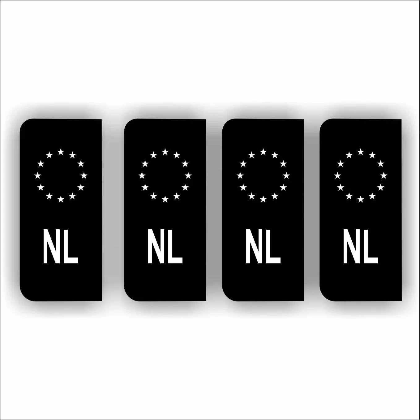 NL kentekenbord sticker Zwart, Wit (1373.la71)