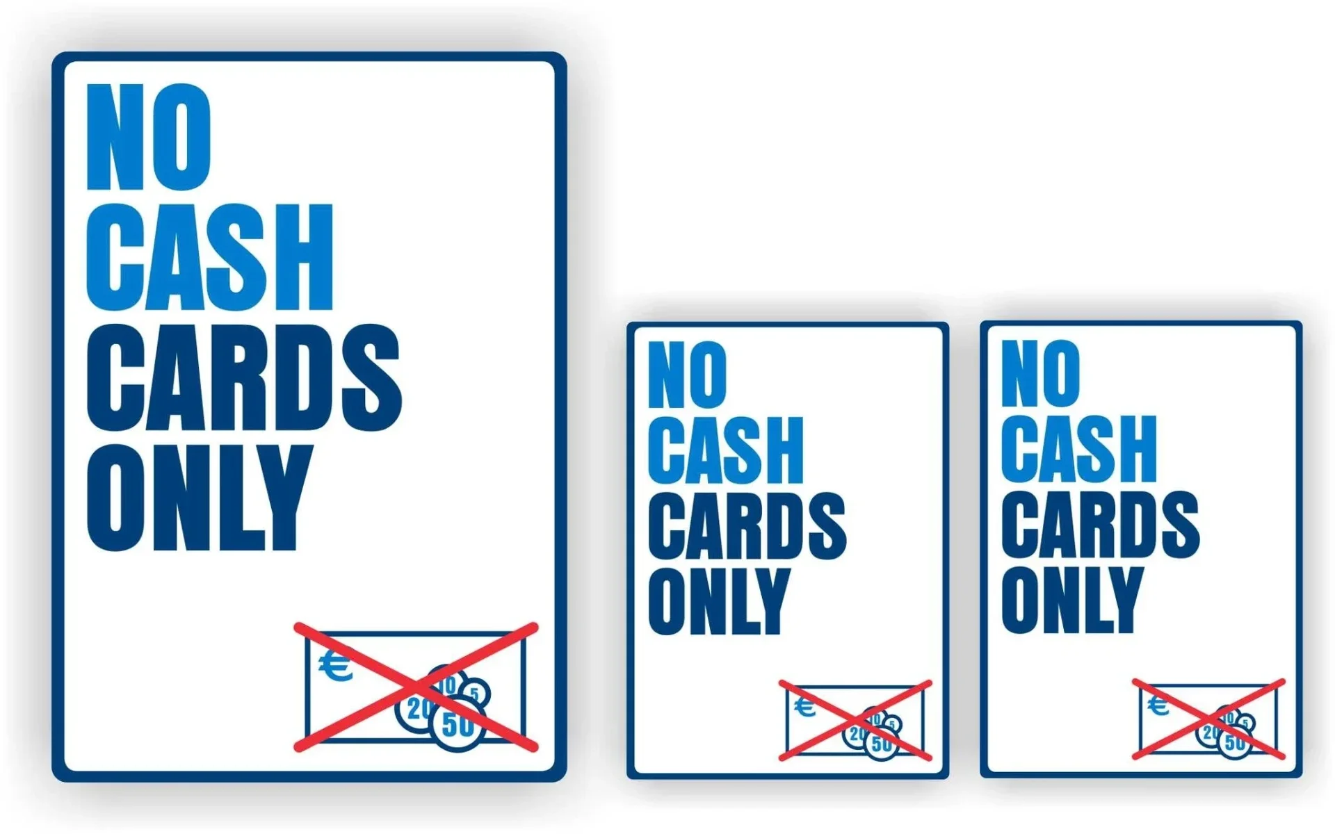 No cash, cards only. Kassa sticker set (427.la21)