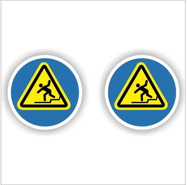 Pas op het afstapje sticker set 2st.  Ø10 (1325.la68)