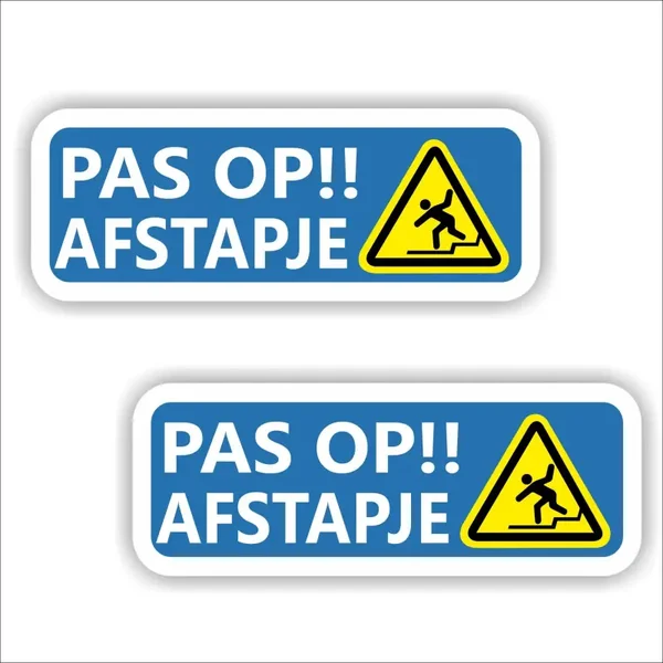 Pas op afstapje sticker set 2 stuks (1324.la68)