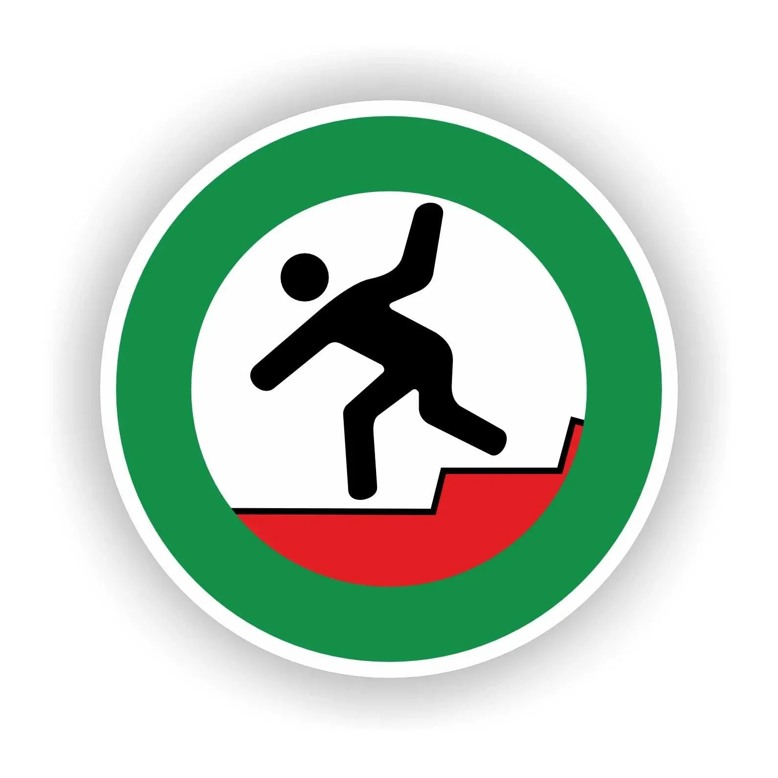 Pas op het Afstapje sticker Ø20cm (1444.la76)